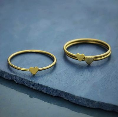 Gold Filled Stacking Ring with Heart