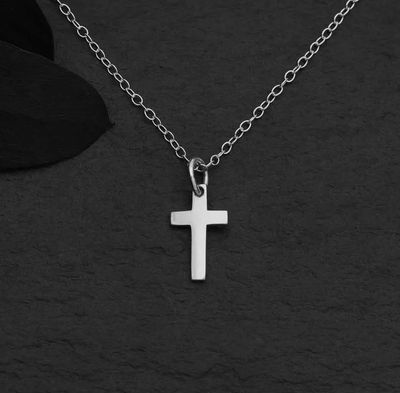 Sterling Silver 18" Cross Necklace