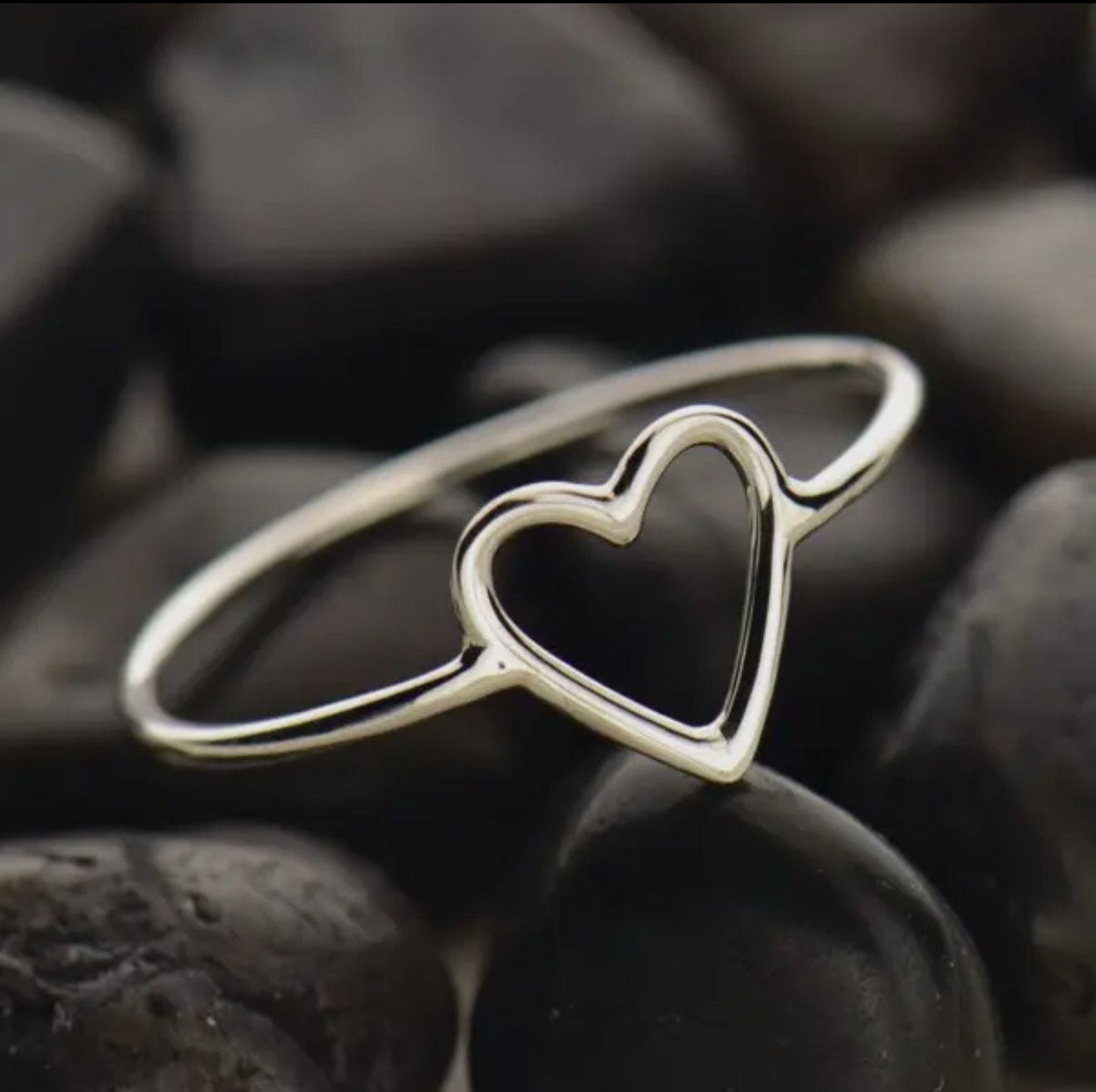 Sterling Silver Open Heart Ring