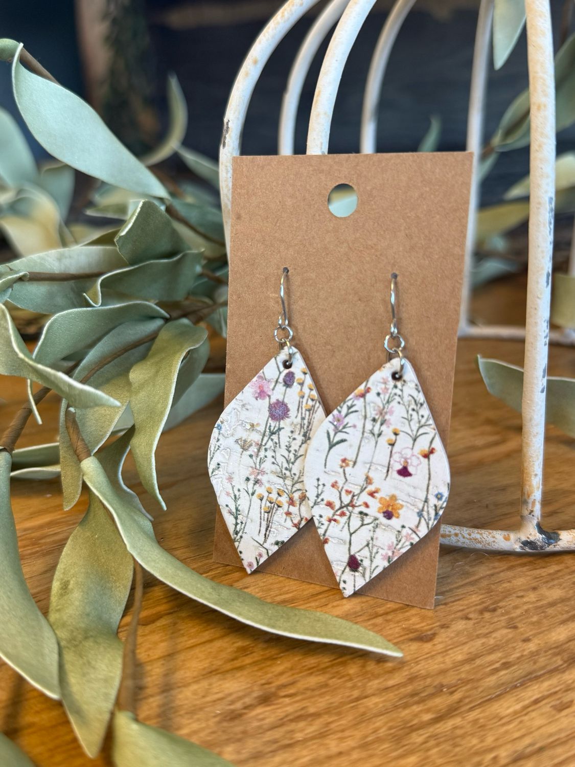 Diva: Delicate Wildflower Cork Earrings