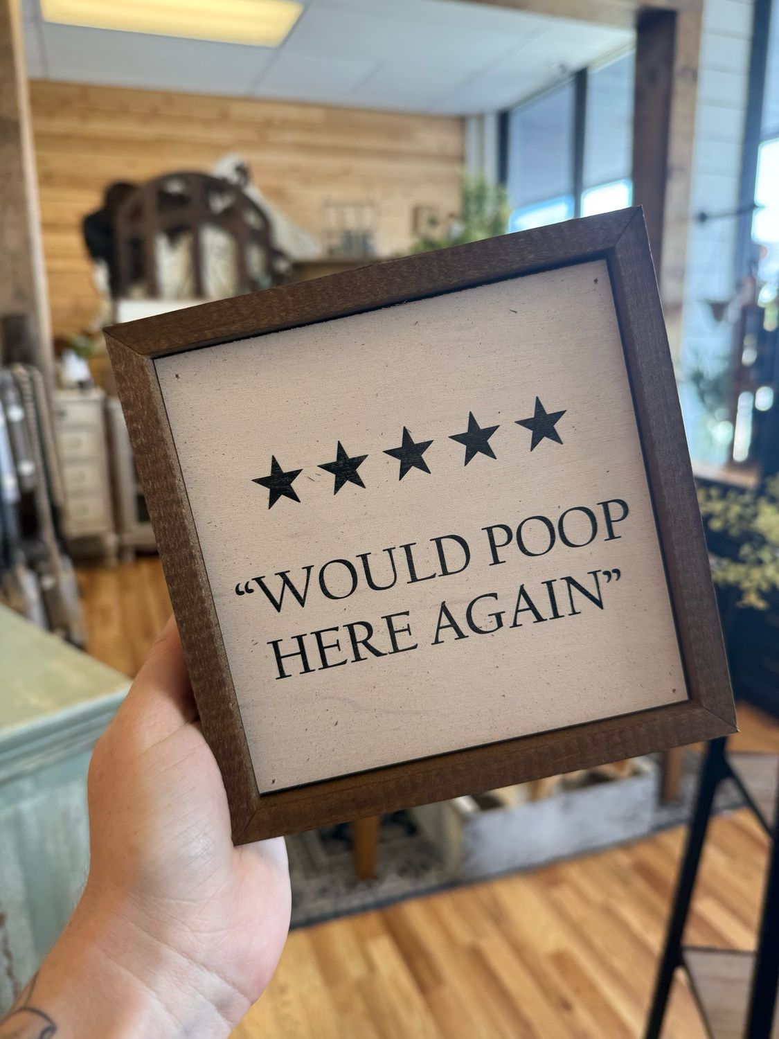 Would Poop Here Again Sign