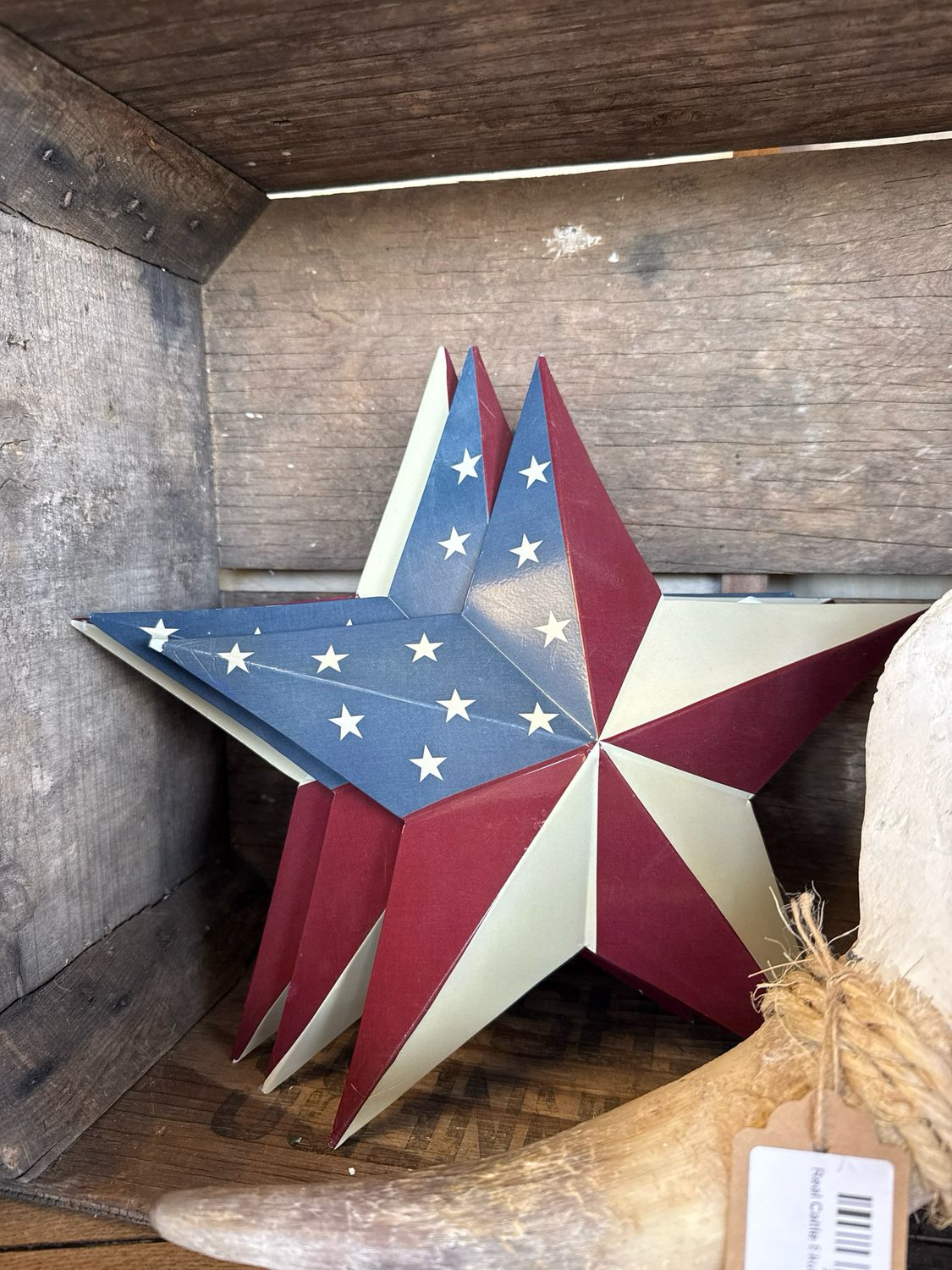 American Flag Metal Star