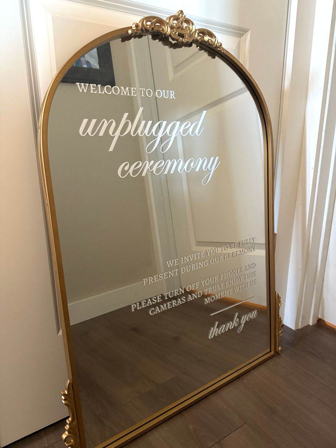 RENTAL- Unplugged Ceremony Mirror (Gold)