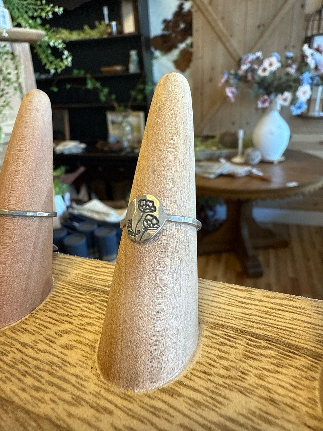 Solid Sterling Silver Botanical Ring