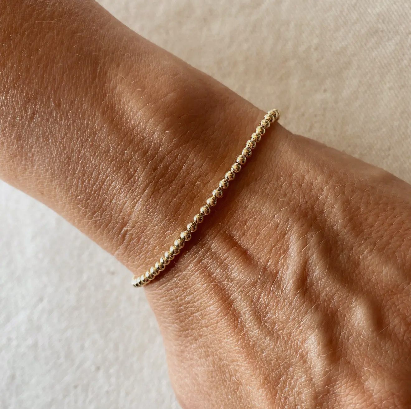 18K Gold Filled 2.5mm Beaded Bracelet