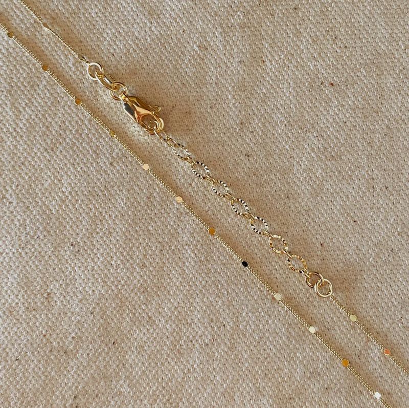 18K Gold Filled Curb Chain with Pressed Details