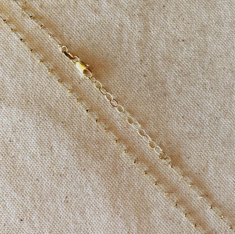 18K Gold Filled 1mm Spaced Beaded Chain