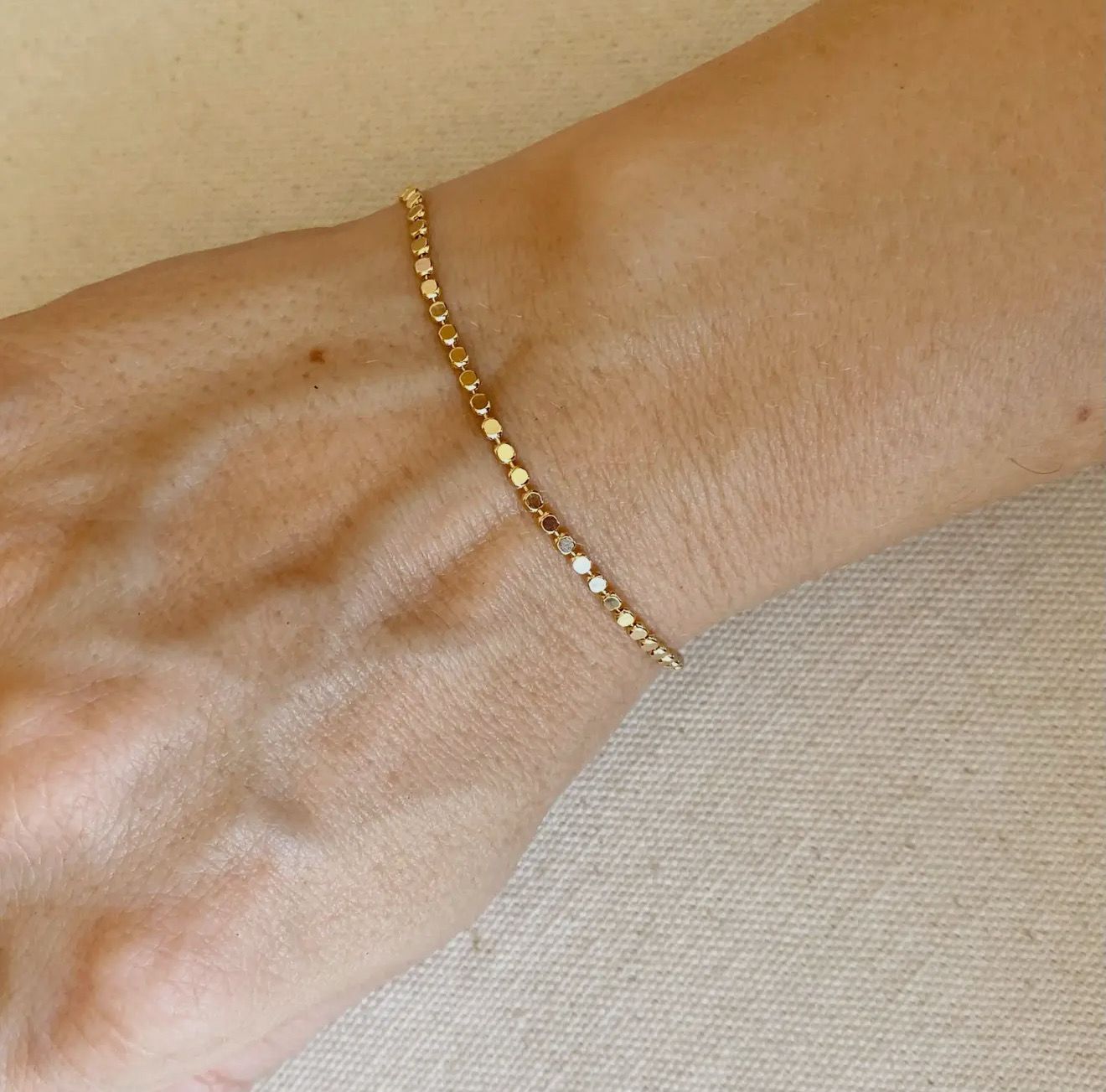 18K Gold Filled 2mm Dot Ball Bracelet