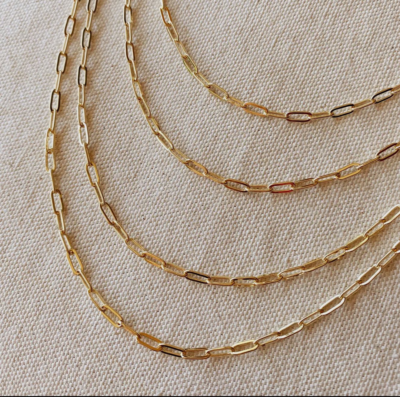 18K Gold Filled Mini Paperclip Chain