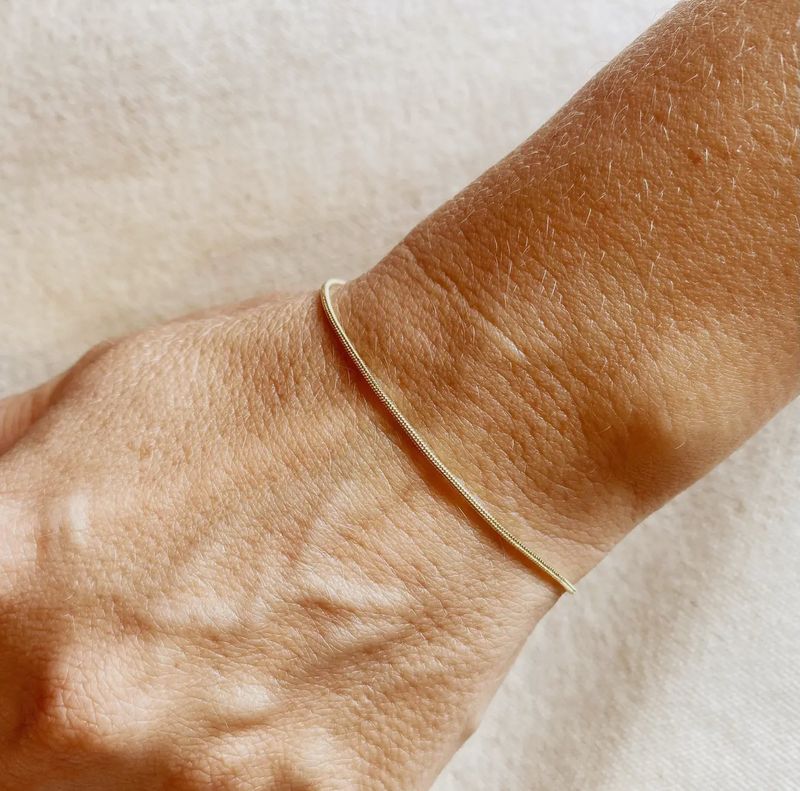 18K Gold Filled Round Snake Chain Bracelet