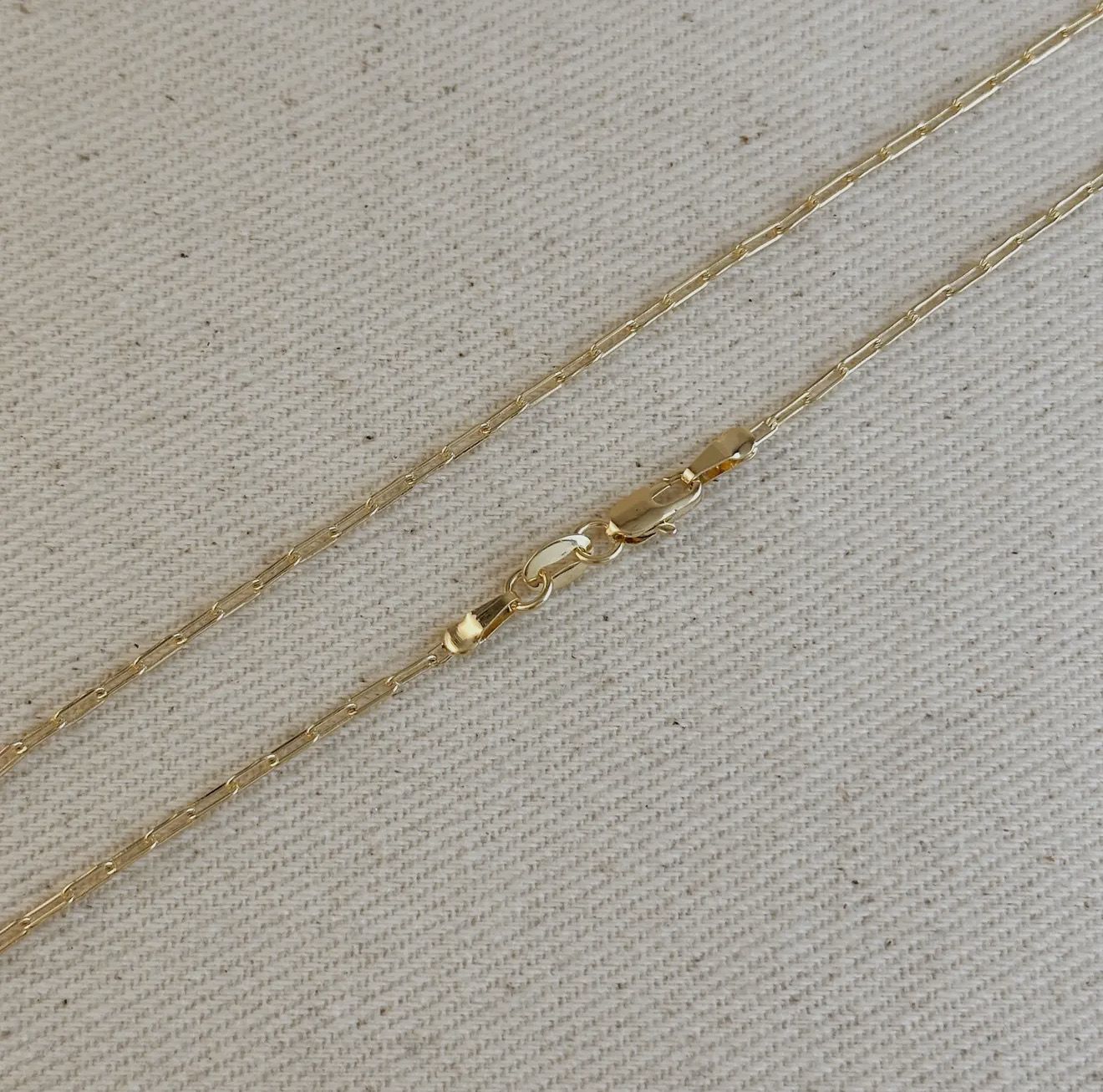 18K Gold Filled Short Link Paperclip Chain