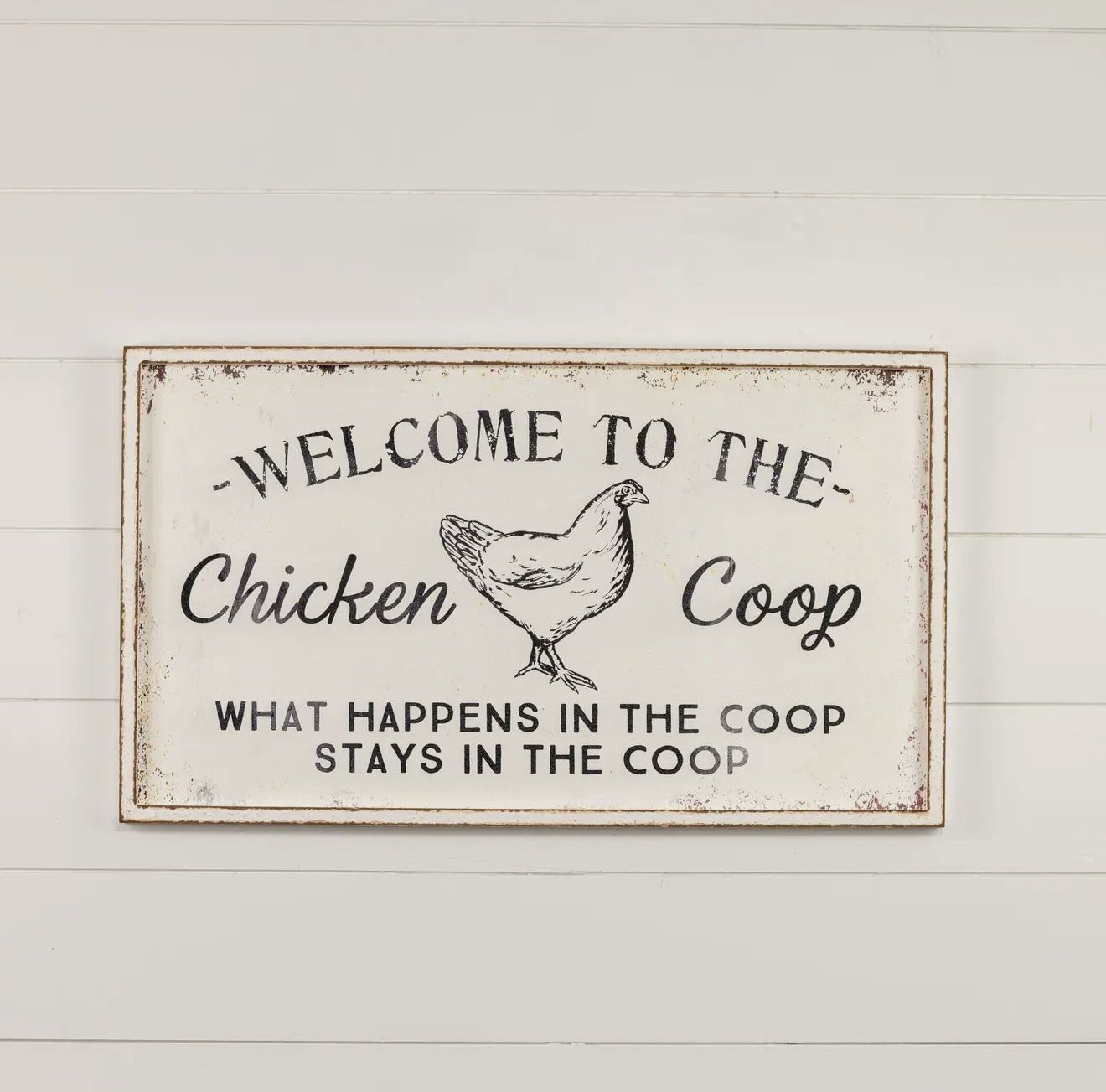 Rustic Metal Chicken Sign