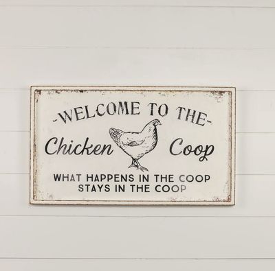 Rustic Metal Chicken Sign