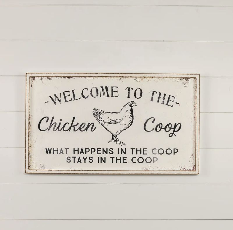 Rustic Metal Chicken Sign