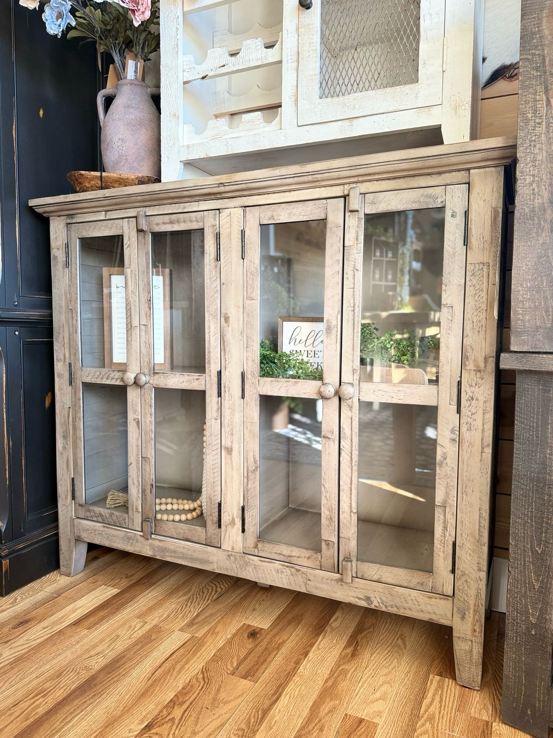 Grey 4 Door Cabinet