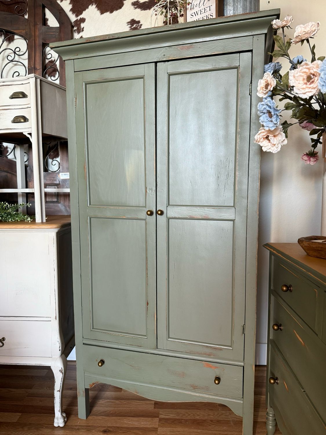 Primitive Green Cabinet