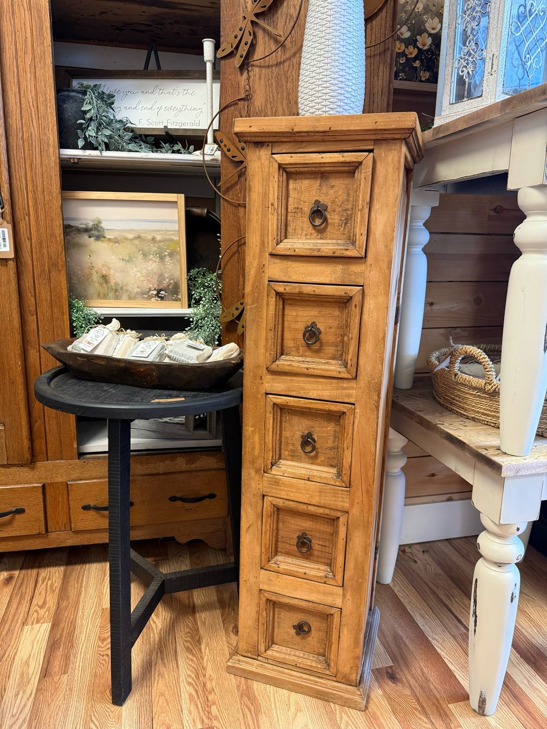 Solid Pine 5 Drawer Cabinet