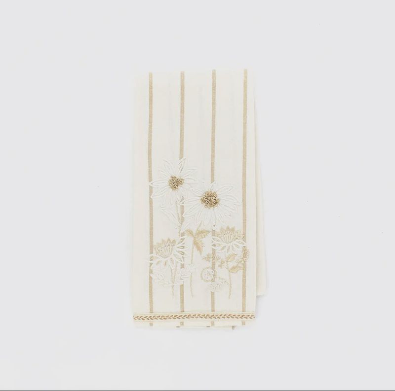 Cream Daisy Tea Towel