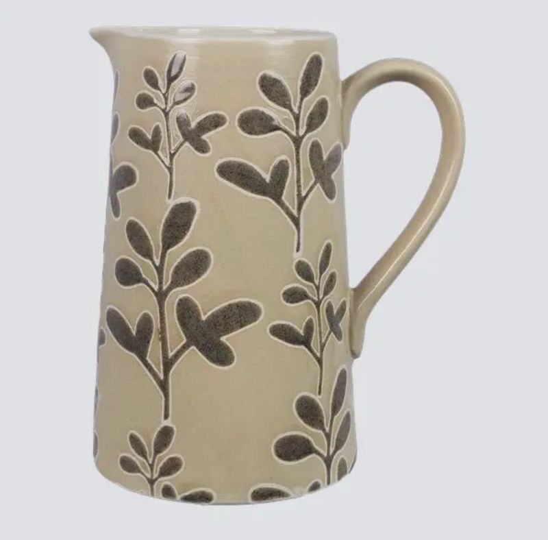 Stoneware Leaf Pitcher