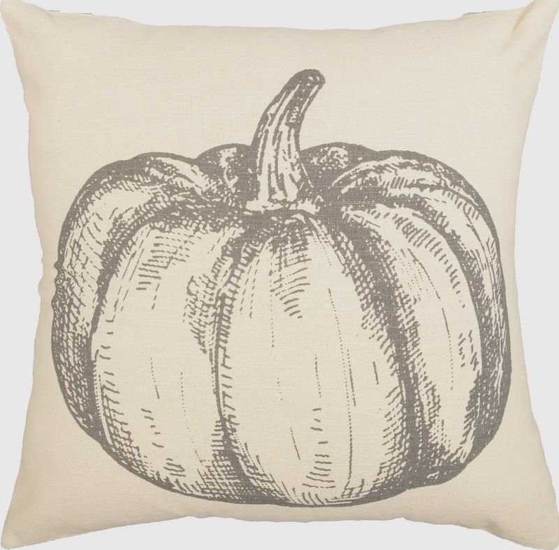 Sketched Pumpkin Pillow
