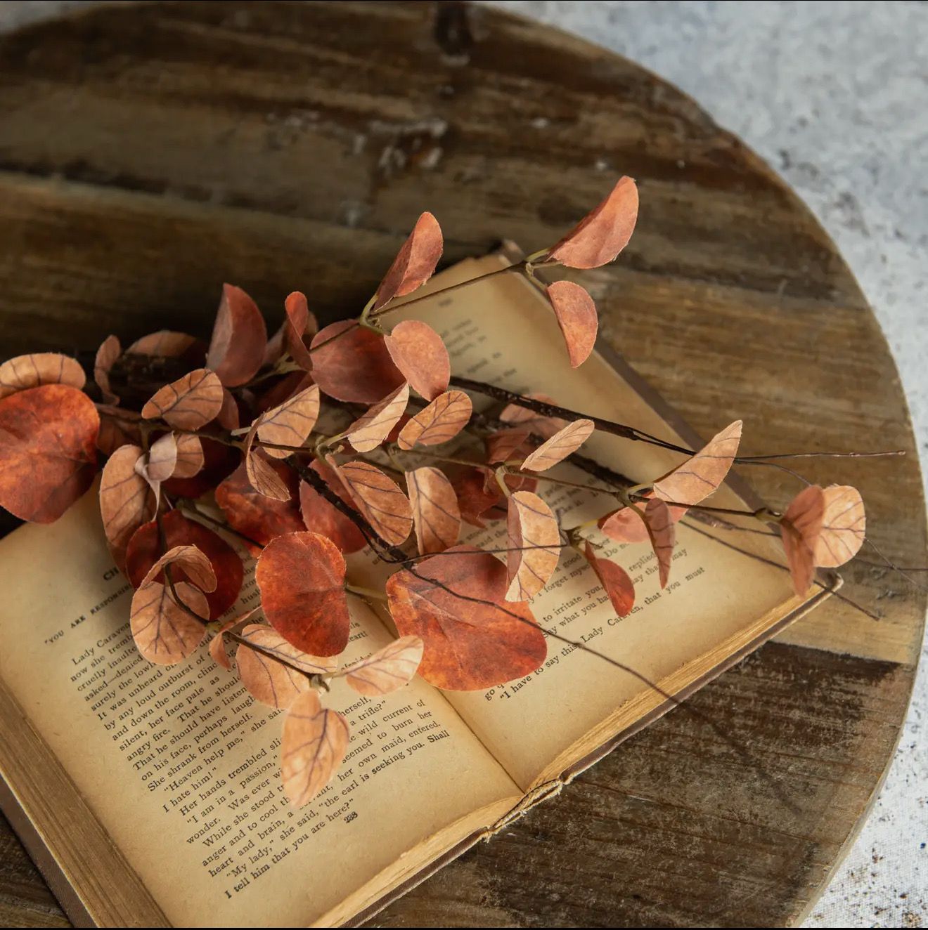 19.5” Orange Eucalyptus &amp; Twig Pick