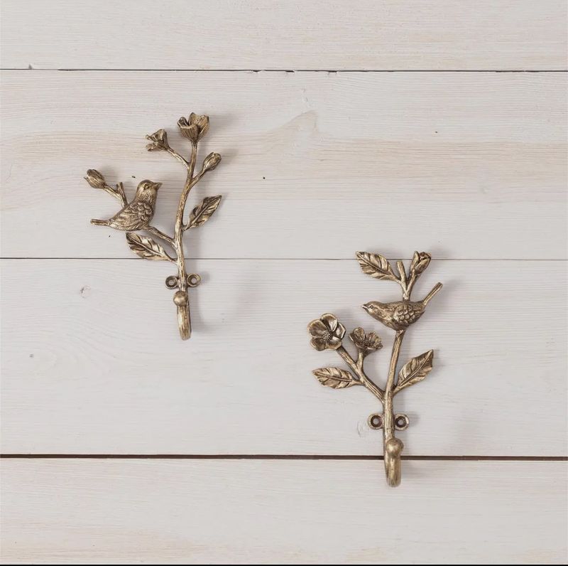 Antique Brass Bird Hook