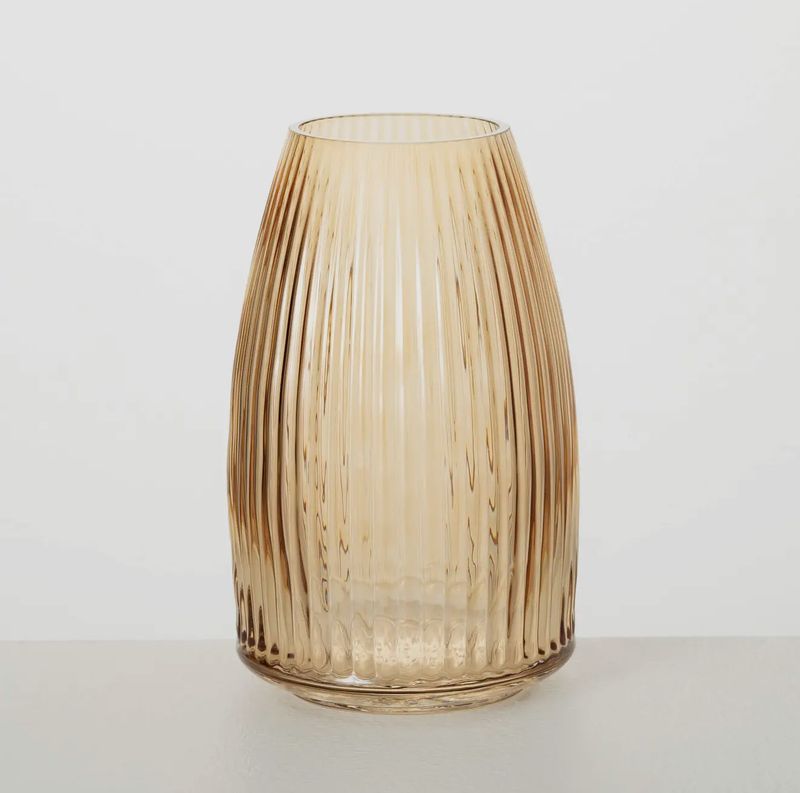Ribbed Glass Vase