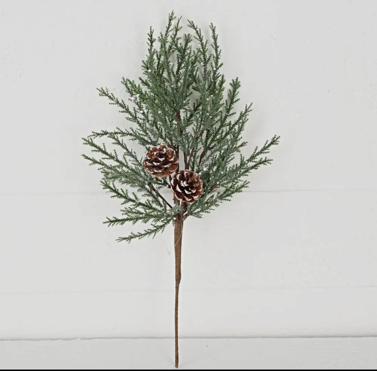 17&quot; Bush- Twiggy Cypress w. Snowy Pinecones