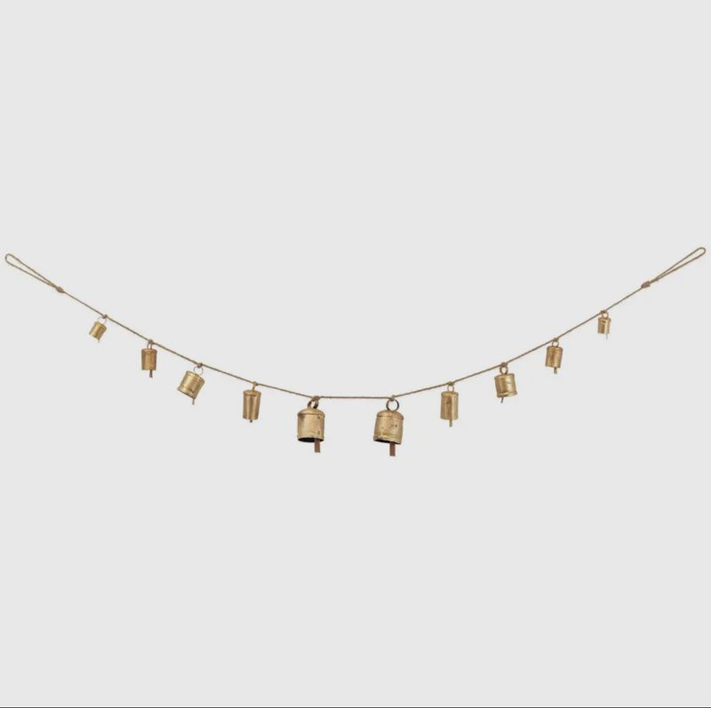 48&quot; Long Jute Gold Bell Garland
