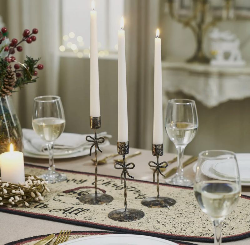 Bow Candlestick Holder Set