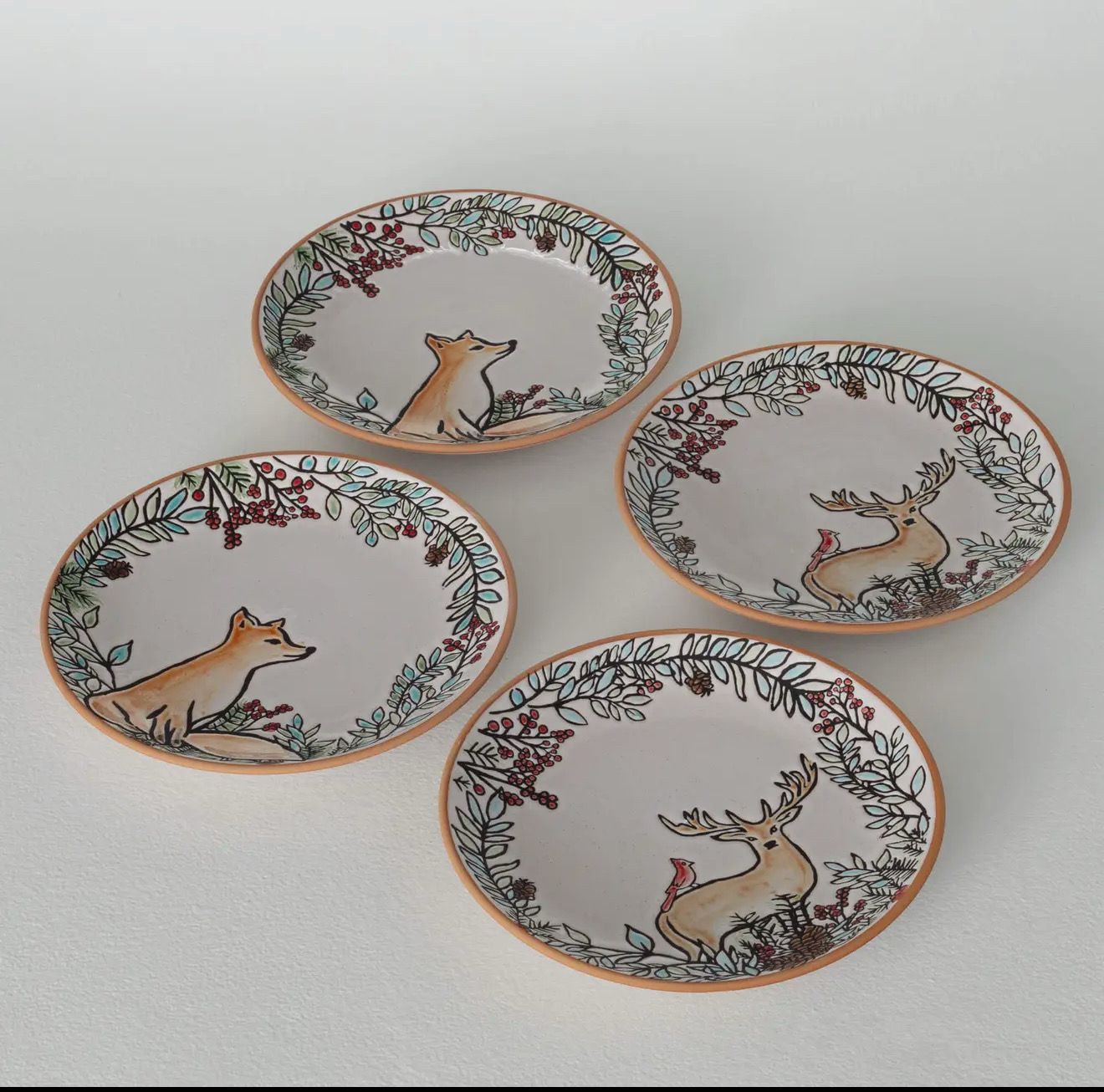 Embossed Woodland Snack Plate