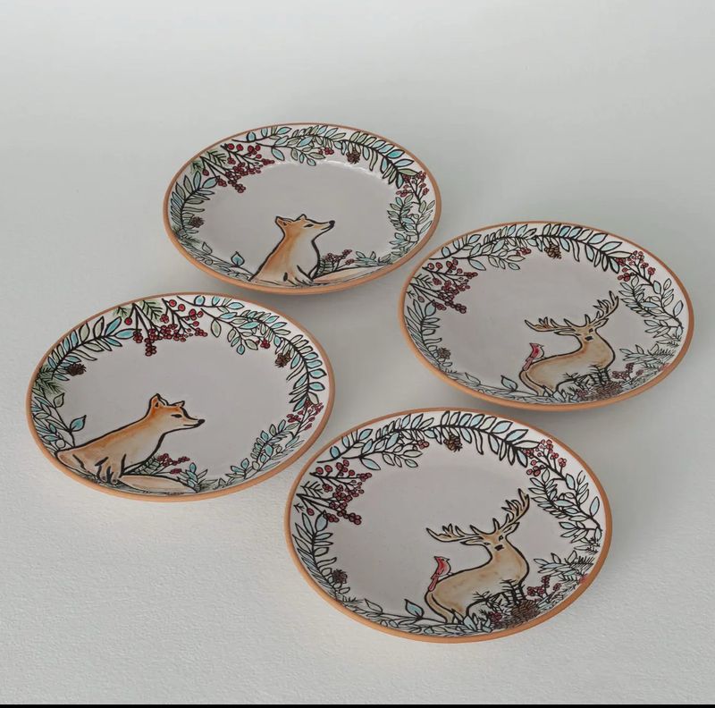 Embossed Woodland Snack Plate