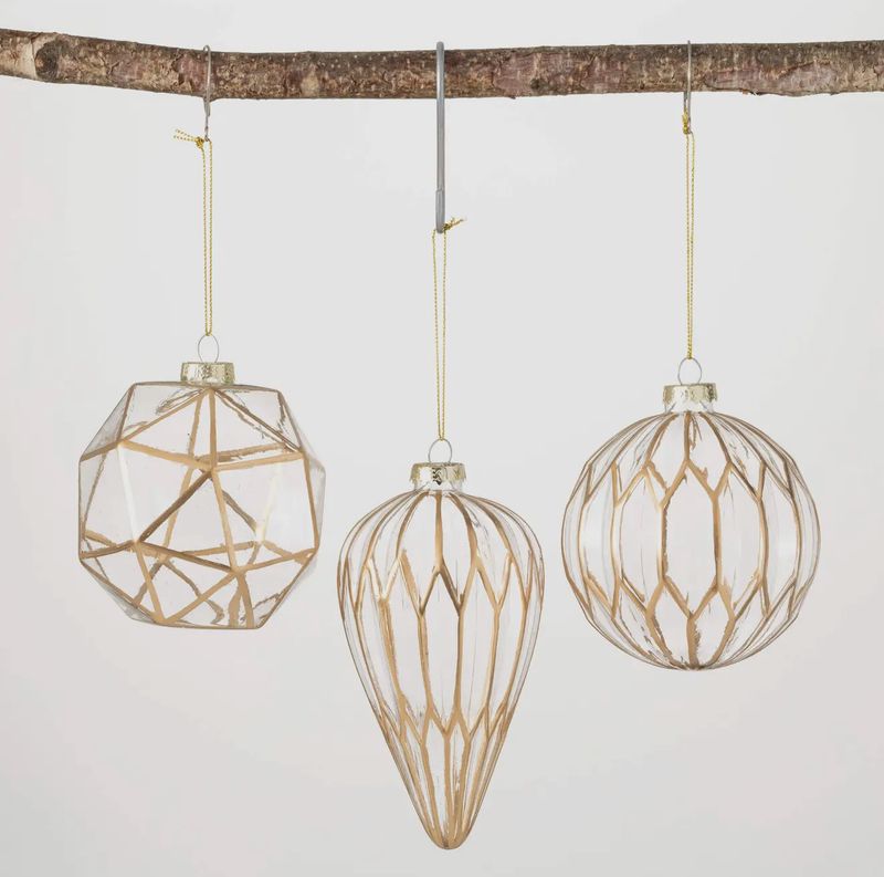 Modern Gold and Glass Ornament