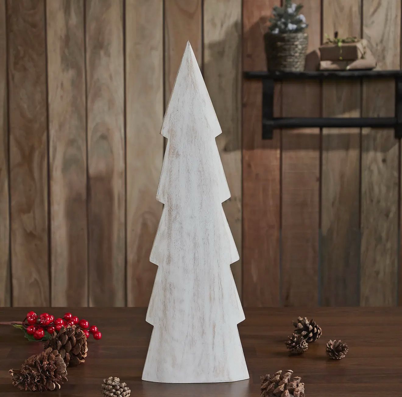 White Wooden Christmas Tree