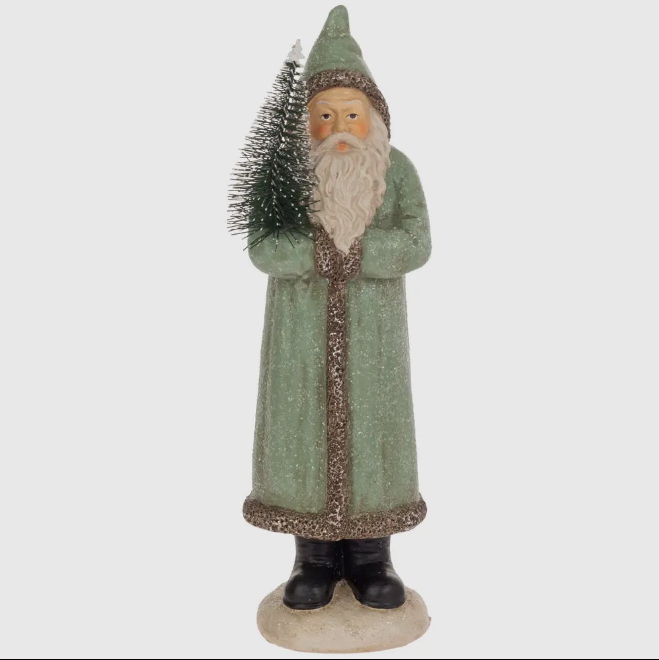10.25&quot; Tall Sage Green Santa Figure