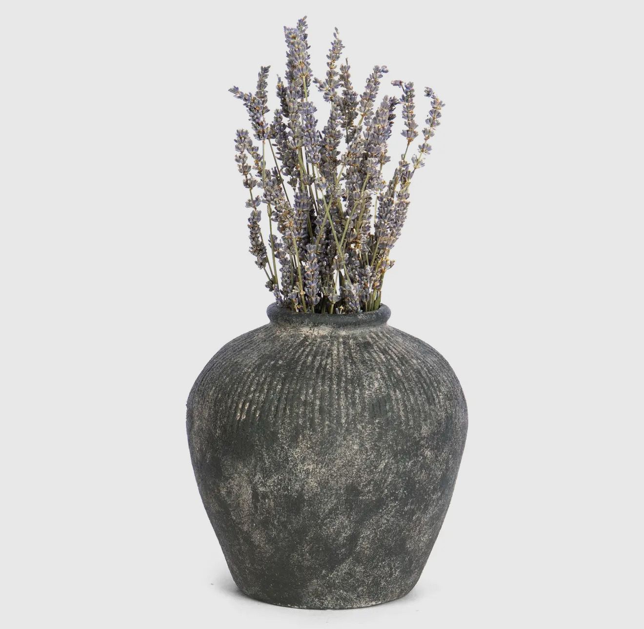 Round Stoneware Style Terracotta Vase