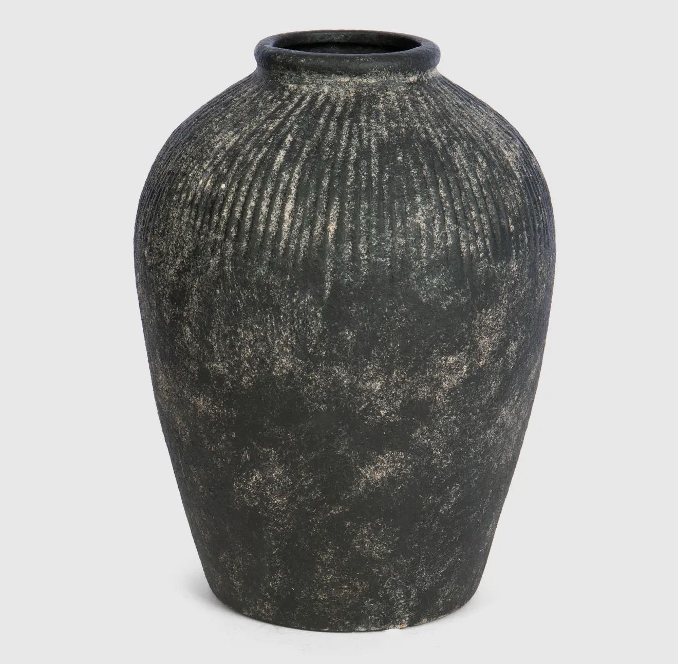 Tall Stoneware Style Terracotta Dark Vase