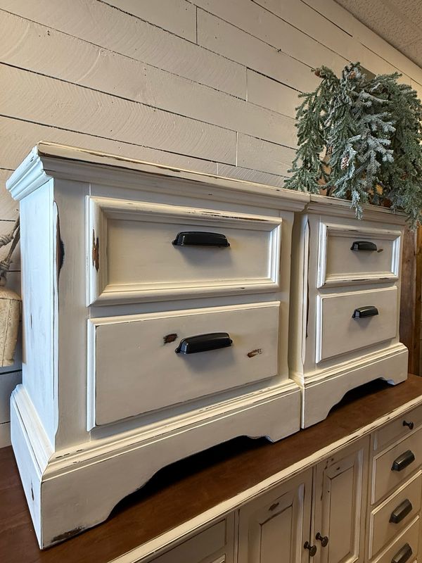 White Nightstand Set