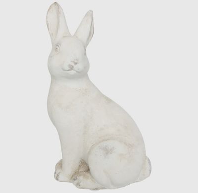 9" Tall Cement Bunny Statue