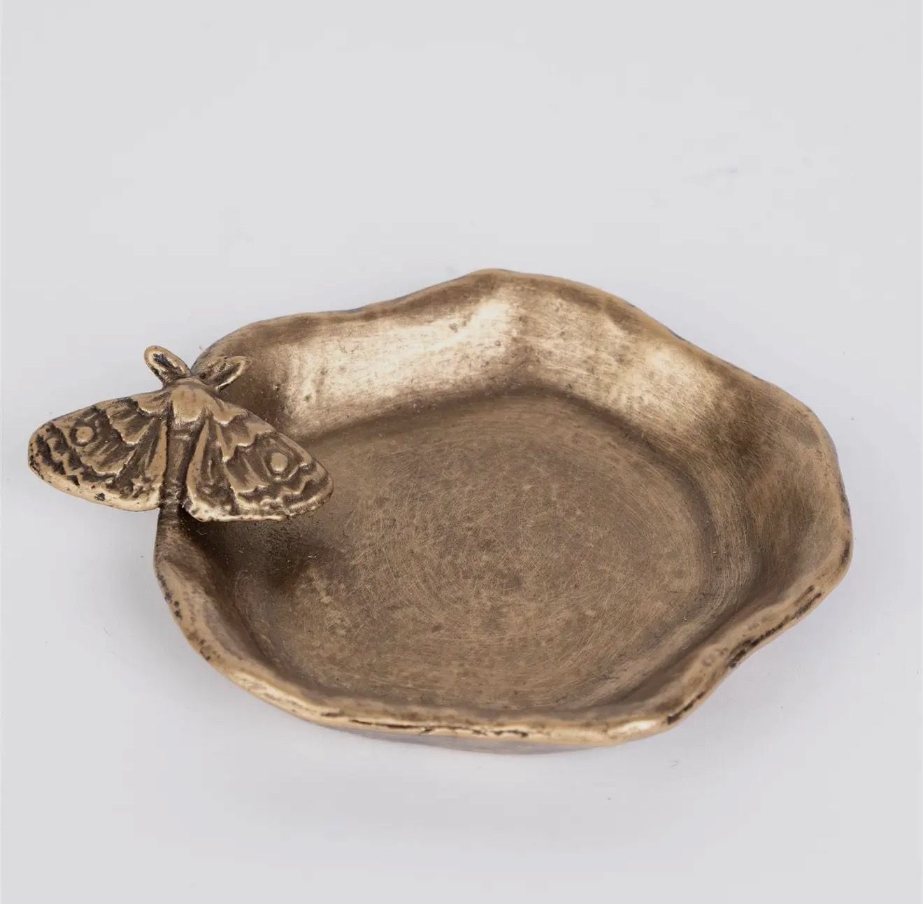 Brass Finish Butterfly Trinket Tray