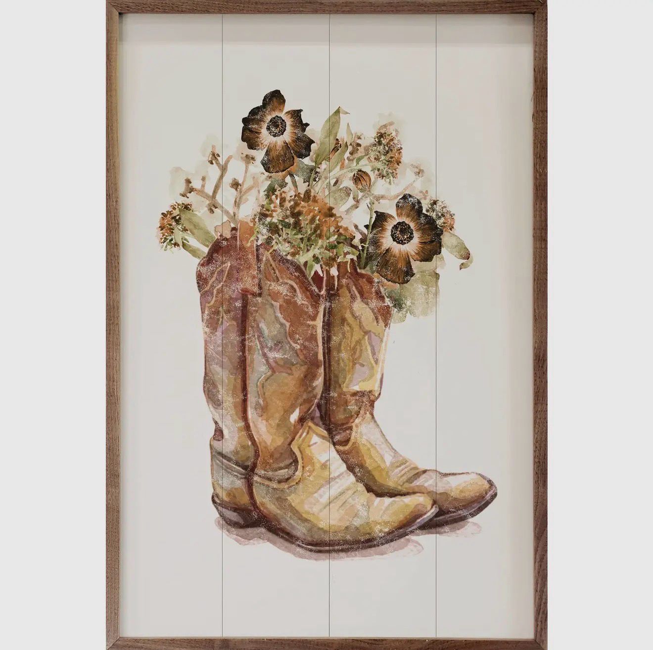 Brown Boots with Flowers