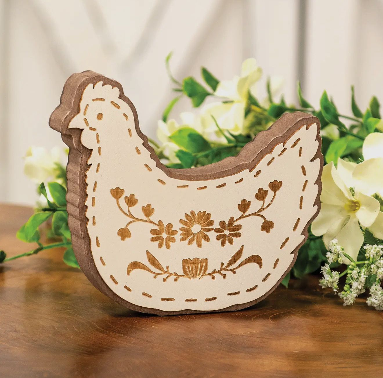 Laser Cut Layered Wood Chicken Sitter
