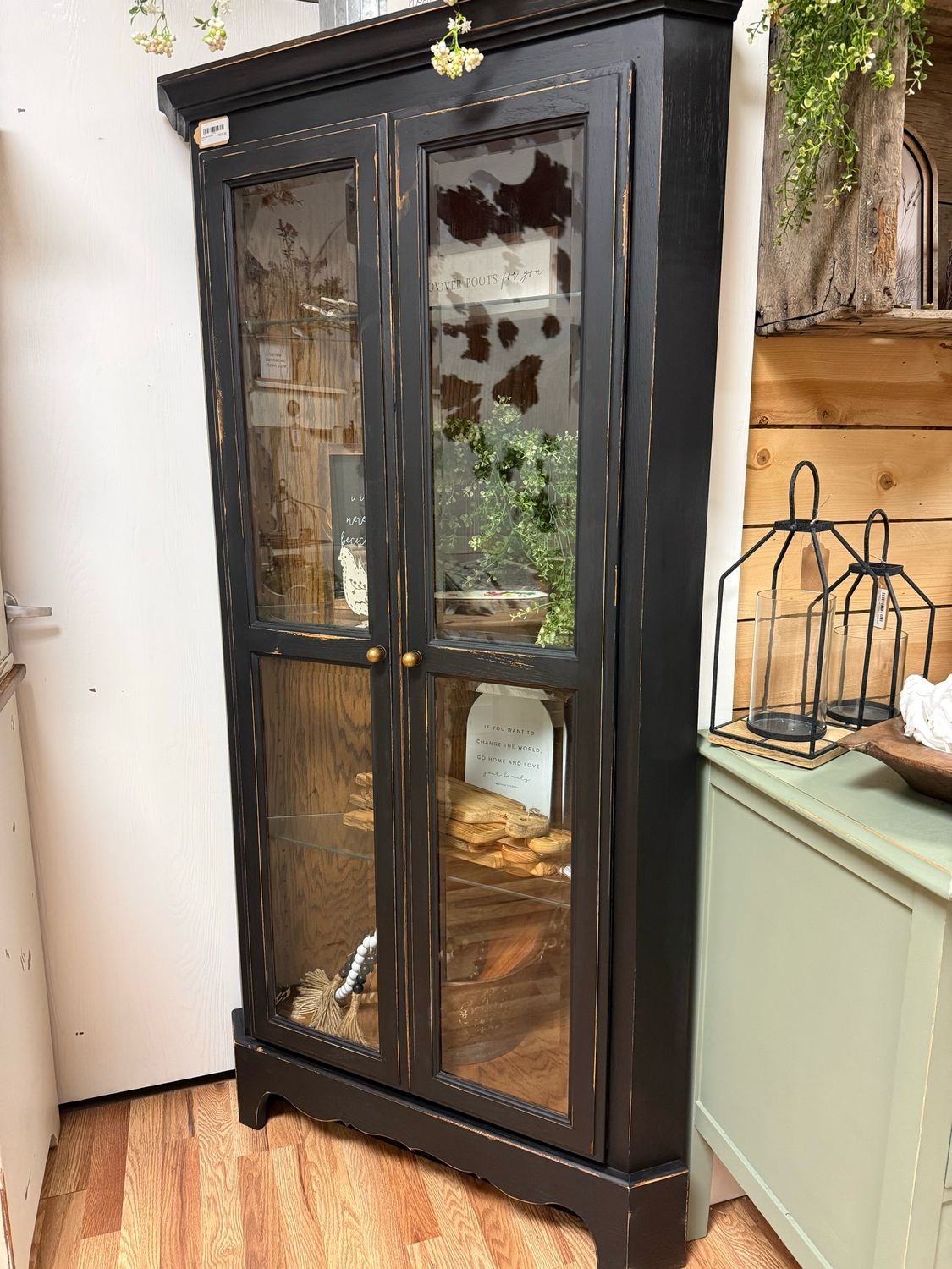 Solid Oak Corner Hutch