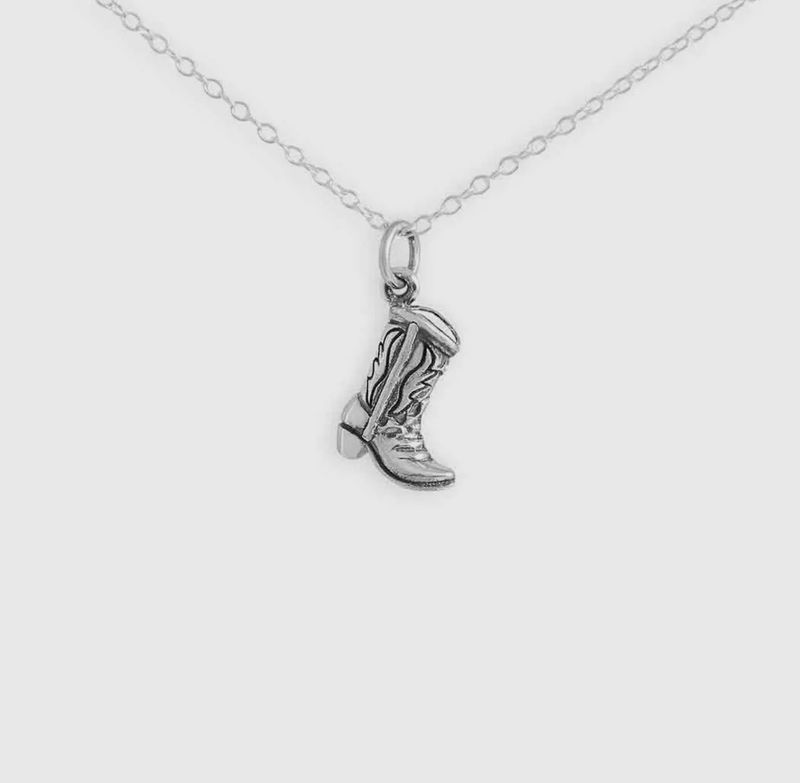 Sterling Silver Cowgirl Boot Necklace