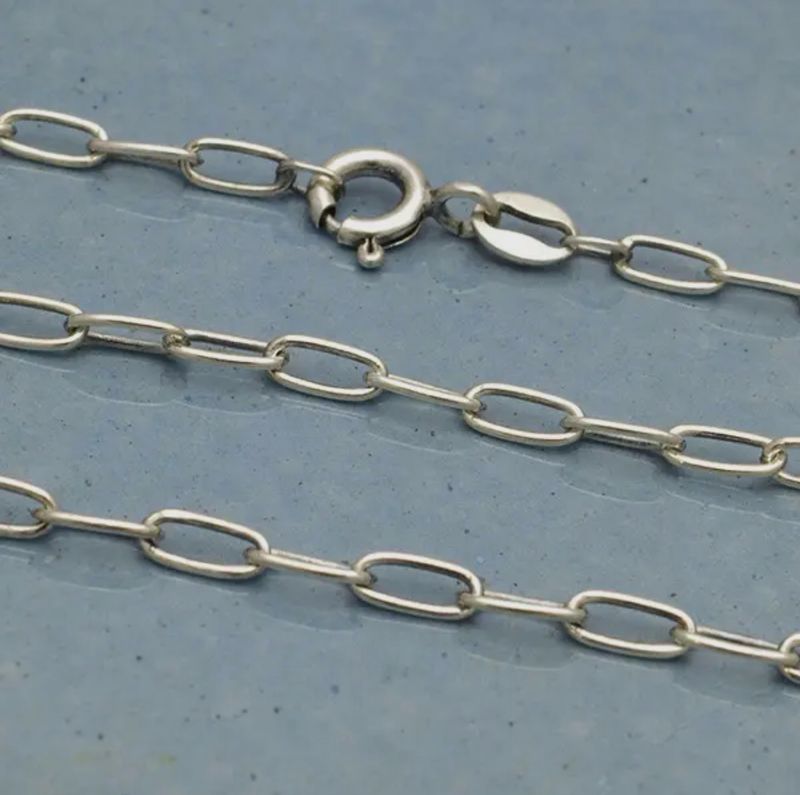 Sterling Silver Mini Paperclip Chain Necklace