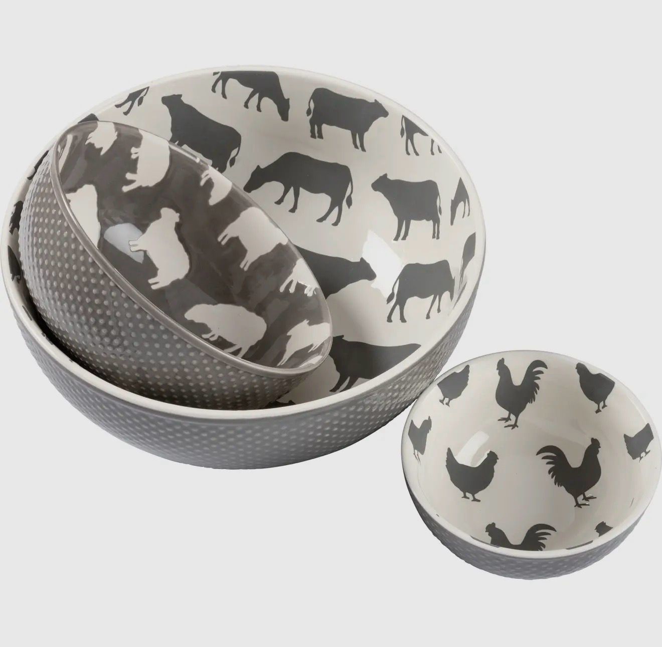 Farm Animals Bowl Set