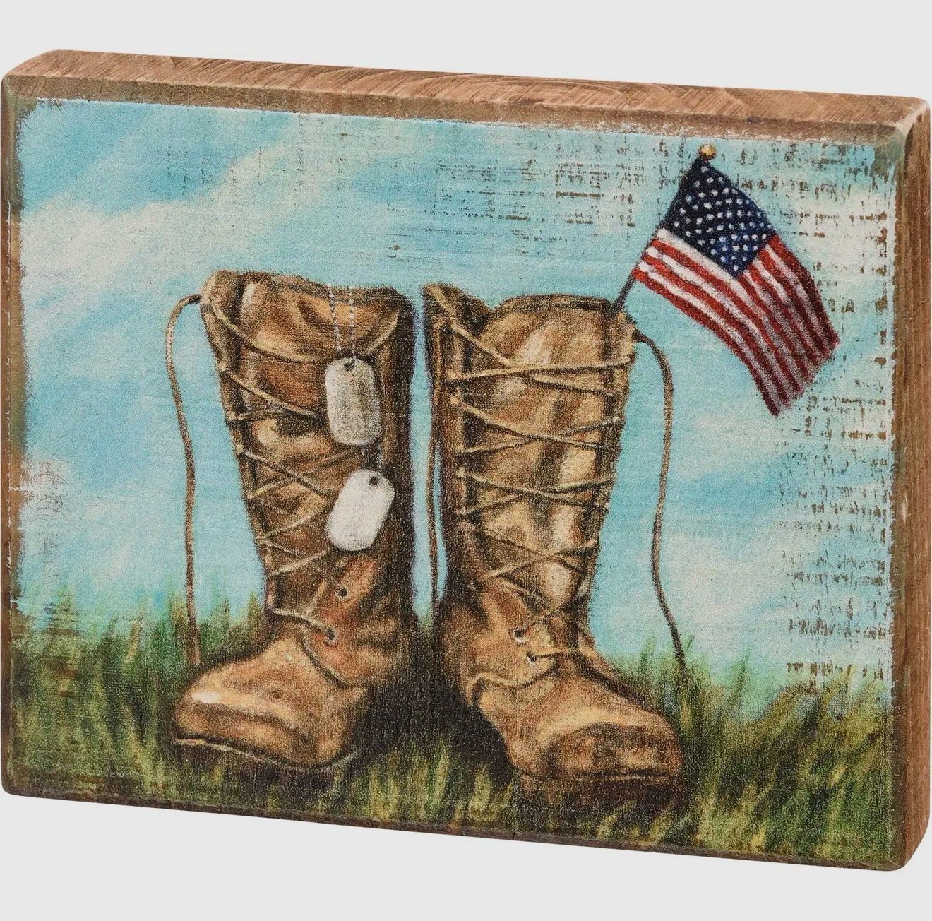 Soldier's Boots Block Sign