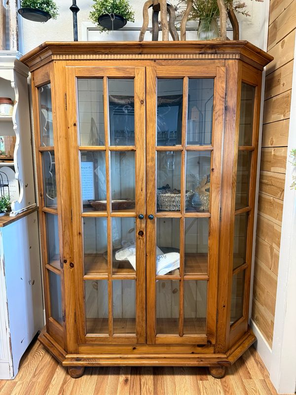 Vintage Wood Curio Cabinet