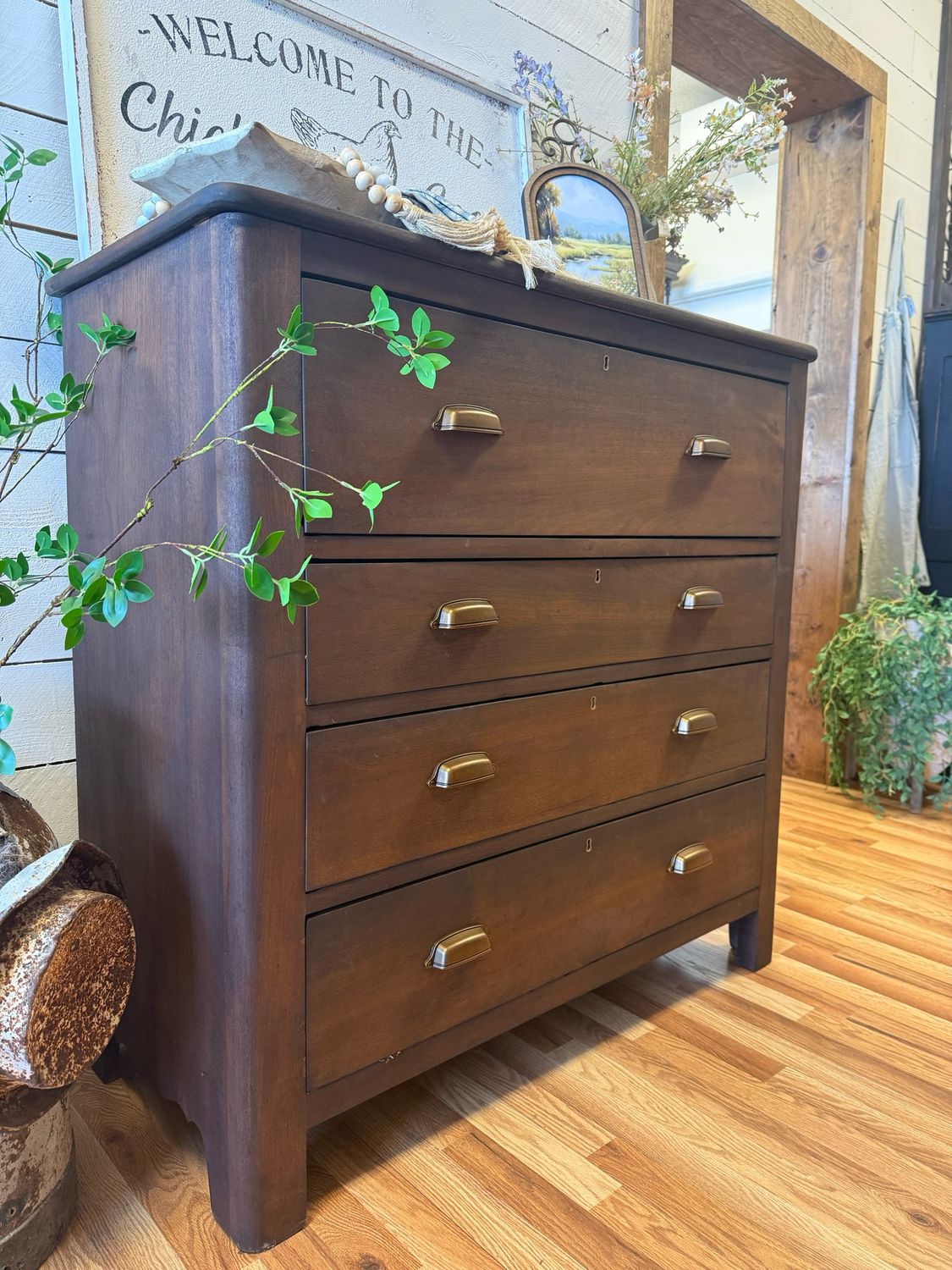 Beautiful Dark Walnut Stained Dresser