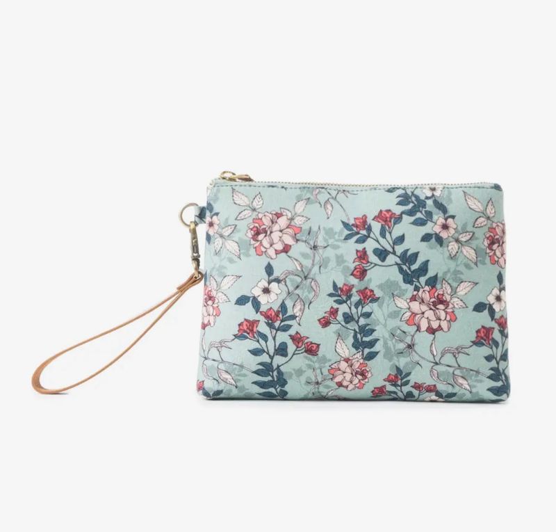Peace &amp; Serenity Blossoms Clutch Bag in Light Blue
